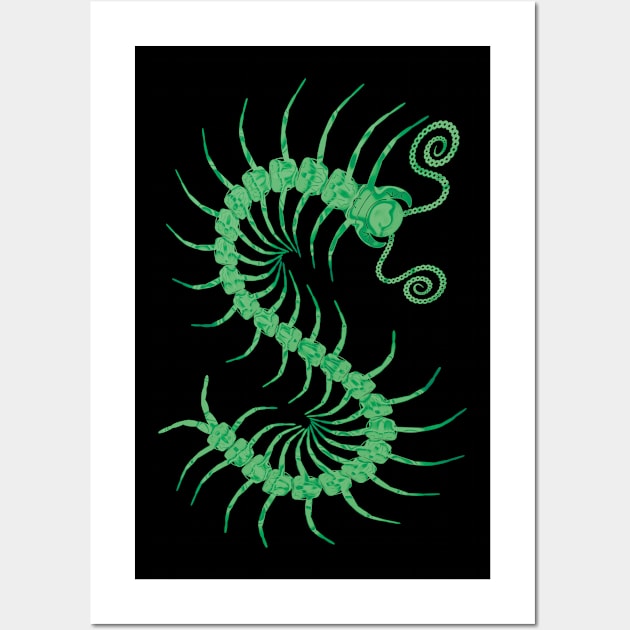 Emerald Centipede Wall Art by IgorAndMore